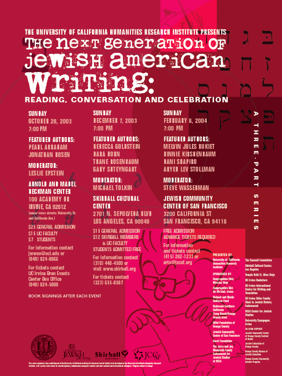 The Next Generation of Jewish American Writing: Reading, Conversation and Celebration The Next Generation of Jewish American Writing: Reading, Conversation and Celebration