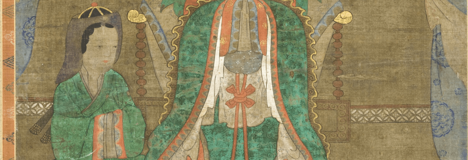Spirit of a Noble Woman (Probably Princess Pari) and Attendant, a Korean hanging scroll from the 18th-century Joseon dynasty.