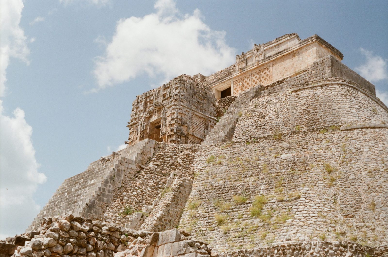 A pyramid in the Maya archaeological site of Uxmal, Yucatán.